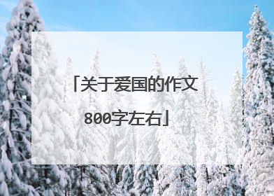 关于爱国的作文800字左右