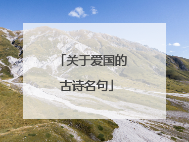 关于爱国的古诗名句