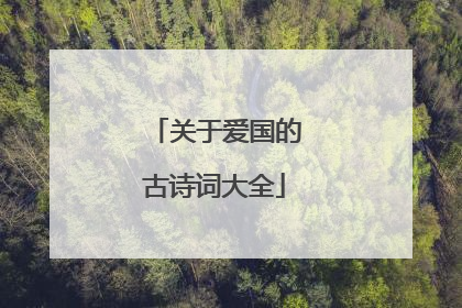 关于爱国的古诗词大全