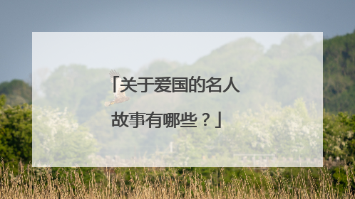关于爱国的名人故事有哪些?