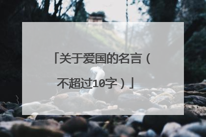 关于爱国的名言(不超过10字)