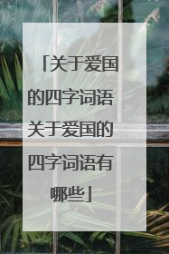 关于爱国的四字词语关于爱国的四字词语有哪些