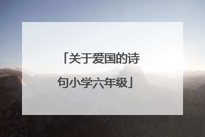 关于爱国的诗句小学六年级