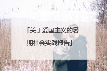 关于爱国主义的暑期社会实践报告