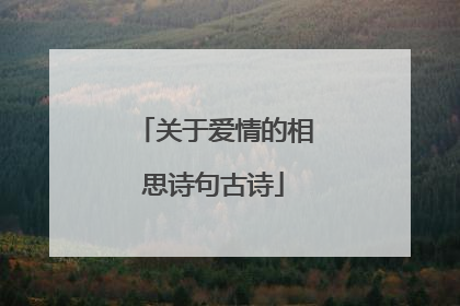 关于爱情的相思诗句古诗