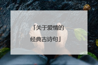 关于爱情的经典古诗句