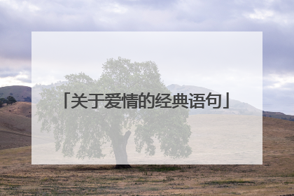关于爱情的经典语句