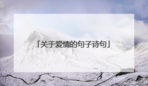 关于爱情的句子诗句
