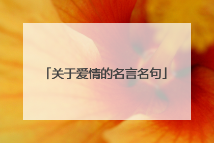 关于爱情的名言名句