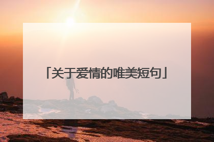 关于爱情的唯美短句