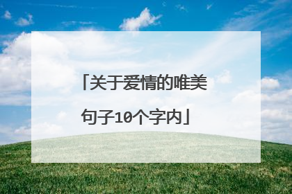 关于爱情的唯美句子10个字内