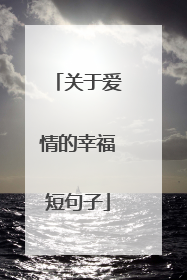 关于爱情的幸福短句子