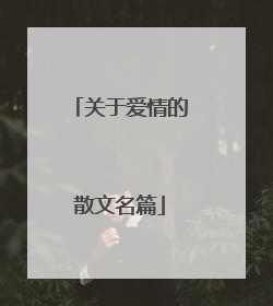 关于爱情的散文名篇