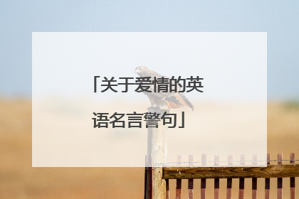 关于爱情的英语名言警句