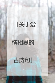 关于爱情相思的古诗句
