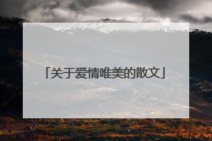 关于爱情唯美的散文