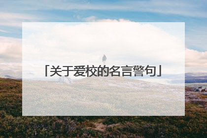 关于爱校的名言警句