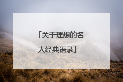 关于理想的名人经典语录