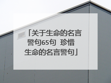 关于生命的名言警句65句 珍惜生命的名言警句