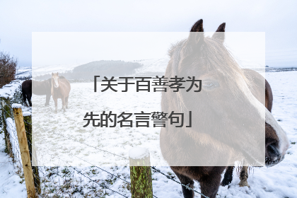 关于百善孝为先的名言警句