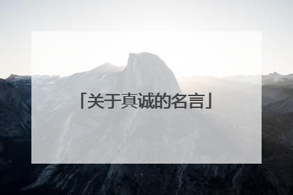 关于真诚的名言