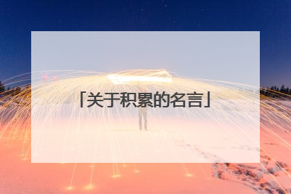 关于积累的名言