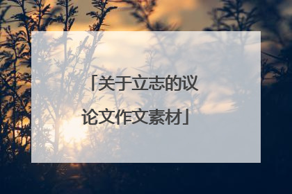 关于立志的议论文作文素材