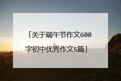 关于端午节作文600字初中优秀作文5篇