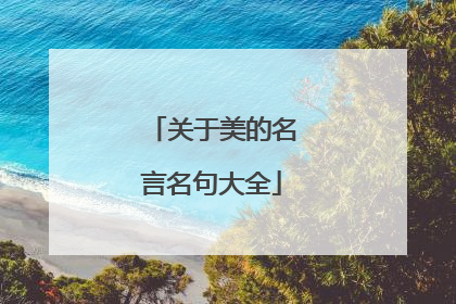 关于美的名言名句大全