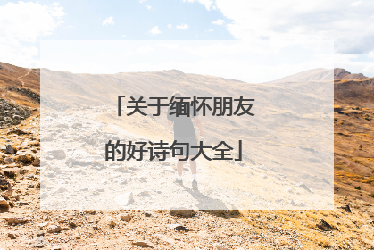 关于缅怀朋友的好诗句大全