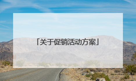 关于促销活动方案