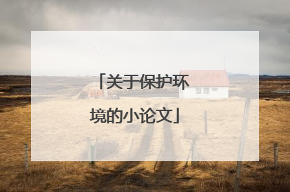 关于保护环境的小论文