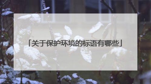 关于保护环境的标语有哪些