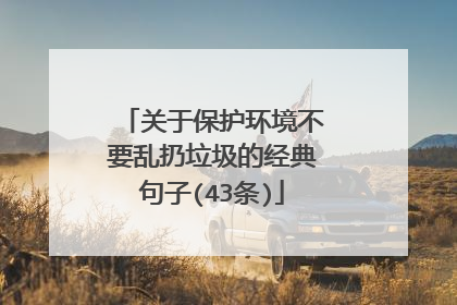 关于保护环境不要乱扔垃圾的经典句子(43条)