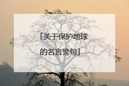 关于保护地球的名言警句