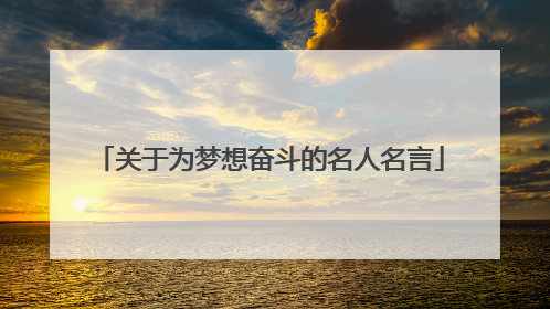 关于为梦想奋斗的名人名言
