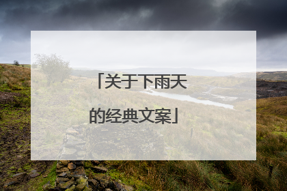 关于下雨天的经典文案