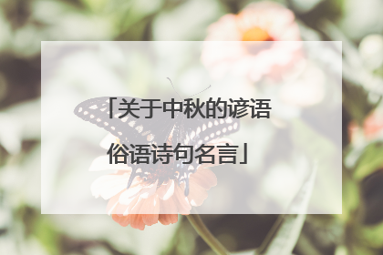 关于中秋的谚语俗语诗句名言
