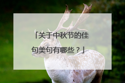 关于中秋节的佳句美句有哪些？