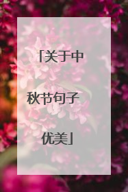 关于中秋节句子 优美