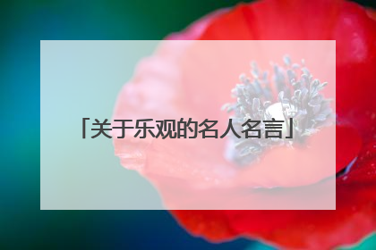 关于乐观的名人名言