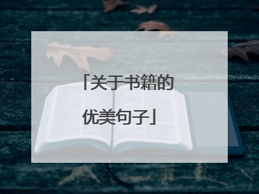 关于书籍的优美句子