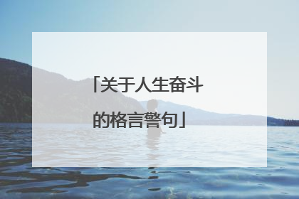 关于人生奋斗的格言警句