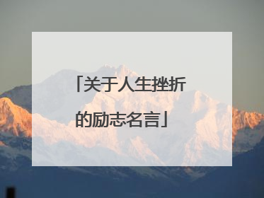 关于人生挫折的励志名言