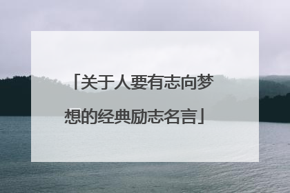 关于人要有志向梦想的经典励志名言