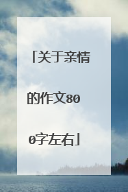 关于亲情的作文800字左右