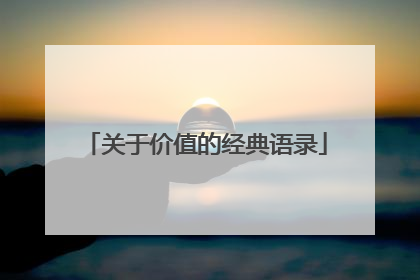 关于价值的经典语录