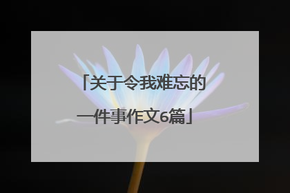 关于令我难忘的一件事作文6篇