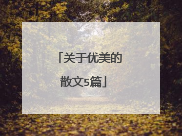 关于优美的散文5篇