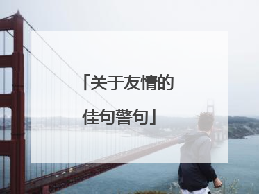 关于友情的佳句警句
